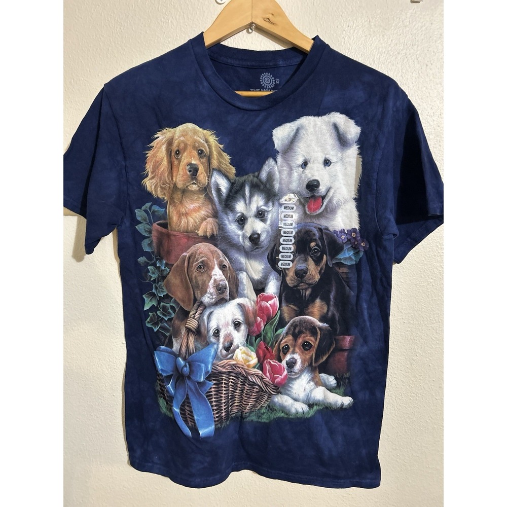 The Mountain Cotton Oversized Purple T Shirt M Puppy Dogs Y2K Unisex